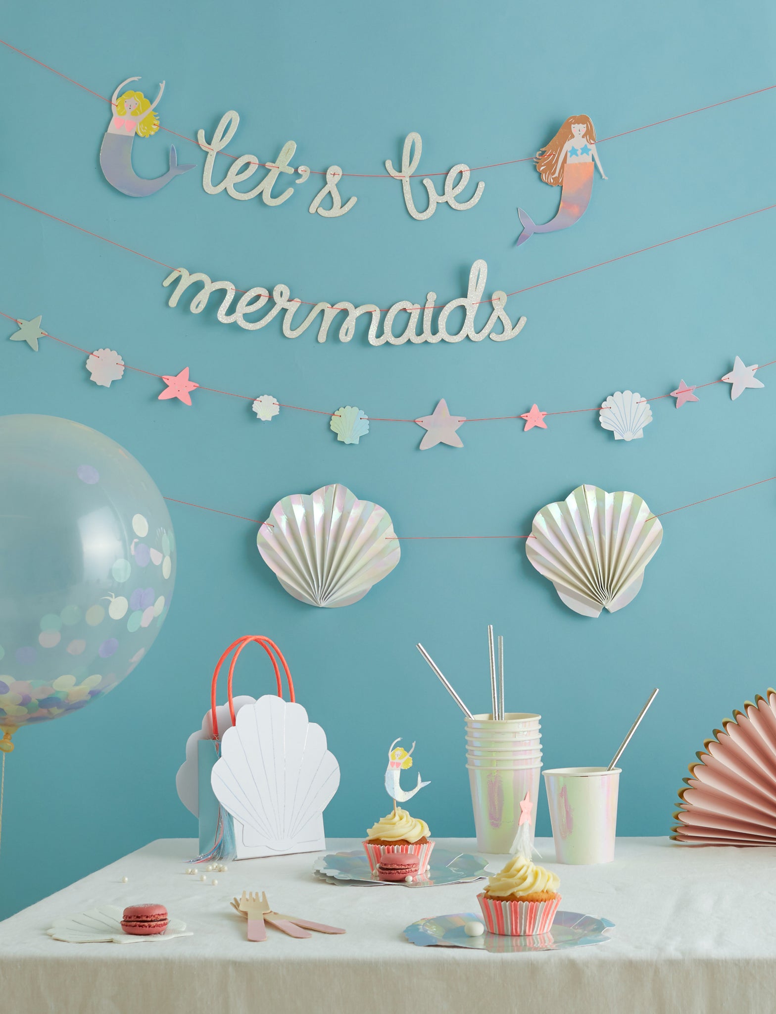 Mermaid Party Supplies, Tableware, and Decorations