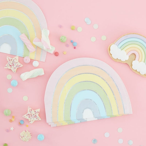 Rainbow Pastel Paper Plates / Rainbow Striped Party Plate / Rainbow Shaped Party Plate / Somewhere Over the Rainbow / Rainbow Dinner Plate