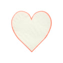 Coral and White Heart Napkins