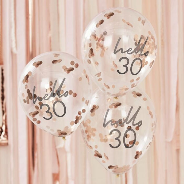 30 Birthday Party Decorations Rose Gold 30 Years Confetti Balloon