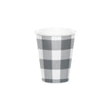 Gray Buffalo Plaid Merry Christmas Napkins 