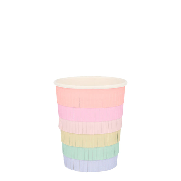 Rainbow Fringe Pastel Cups