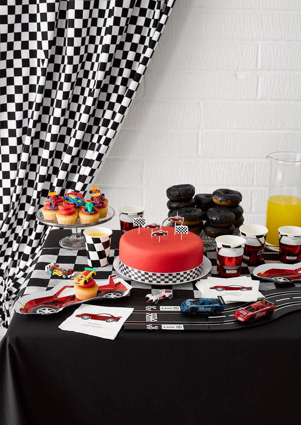 Checkered Flag Tablecloth / Race Car Paper Party Tablecloth / Race Car Tablecloth / Race Car Birthday Party / Race Car Party